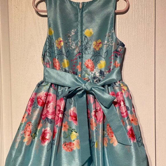 Aqua Floral Dress - Picture 2 of 2